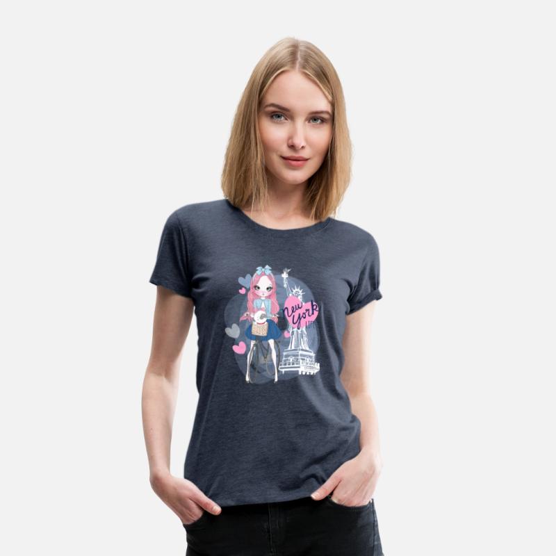 Cute Anime Girl with Lovely Puppy in New york