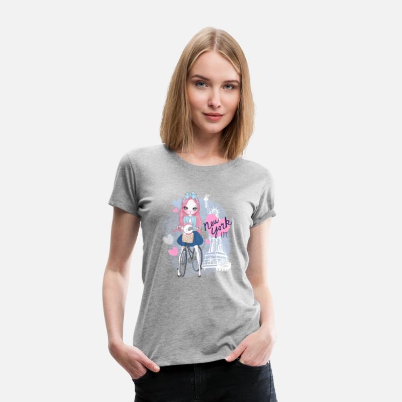 Cute Anime Girl with Lovely Puppy in New york