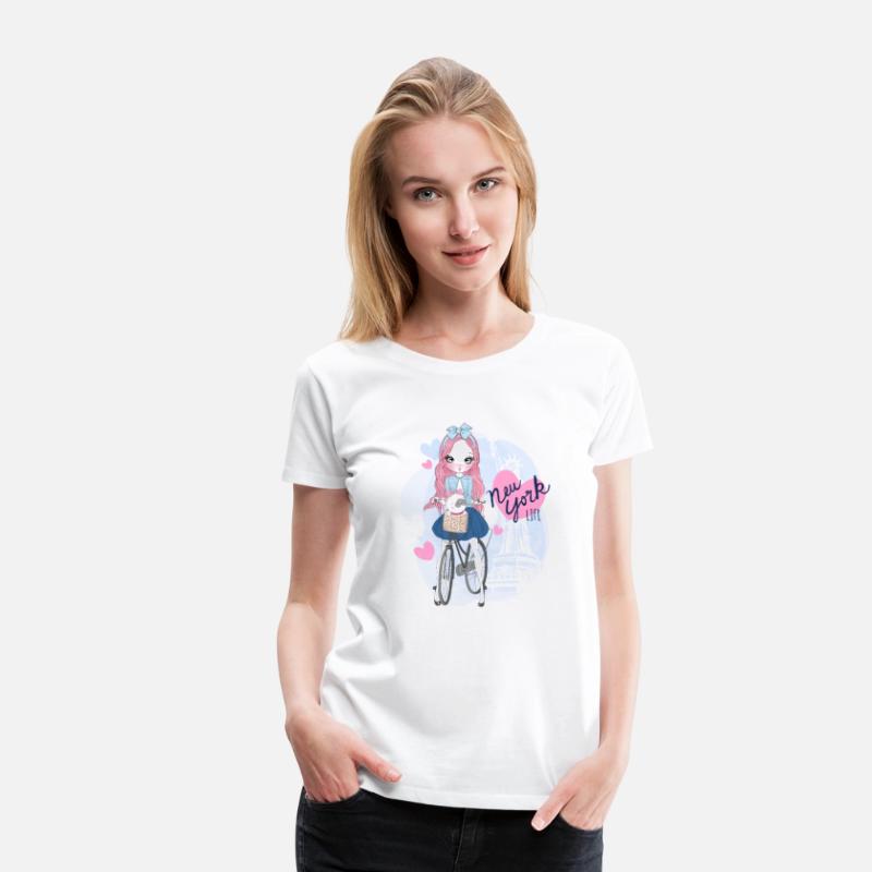 Cute Anime Girl with Lovely Puppy in New york