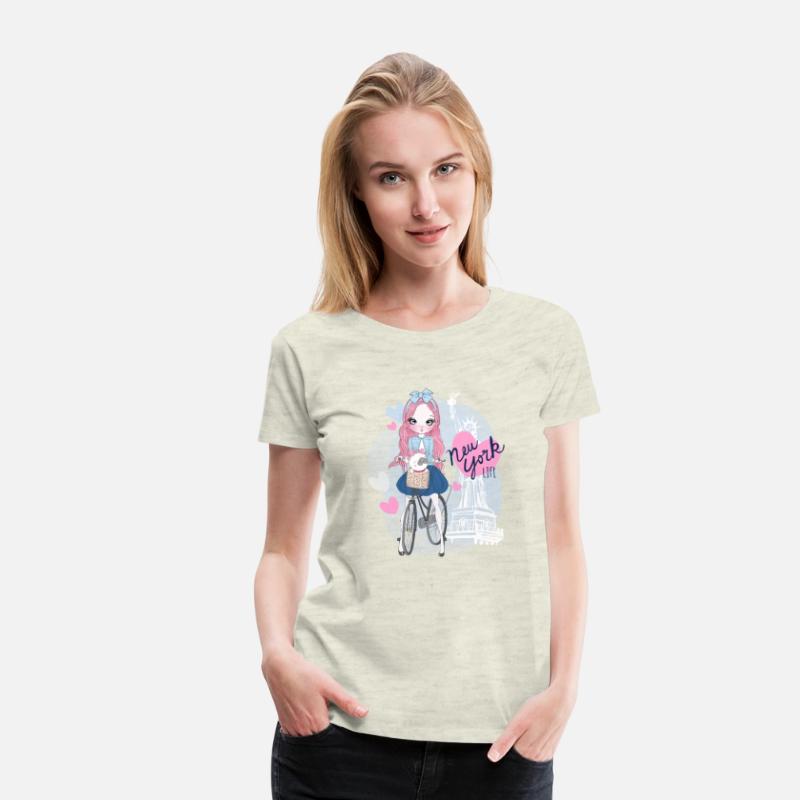 Cute Anime Girl with Lovely Puppy in New york