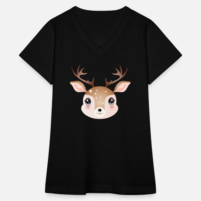 cute deer head in sweet comic style