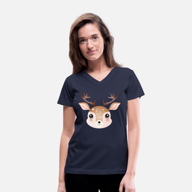 cute deer head in sweet comic style