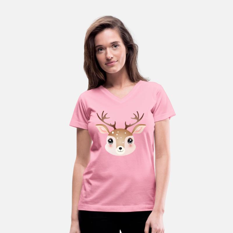 cute deer head in sweet comic style