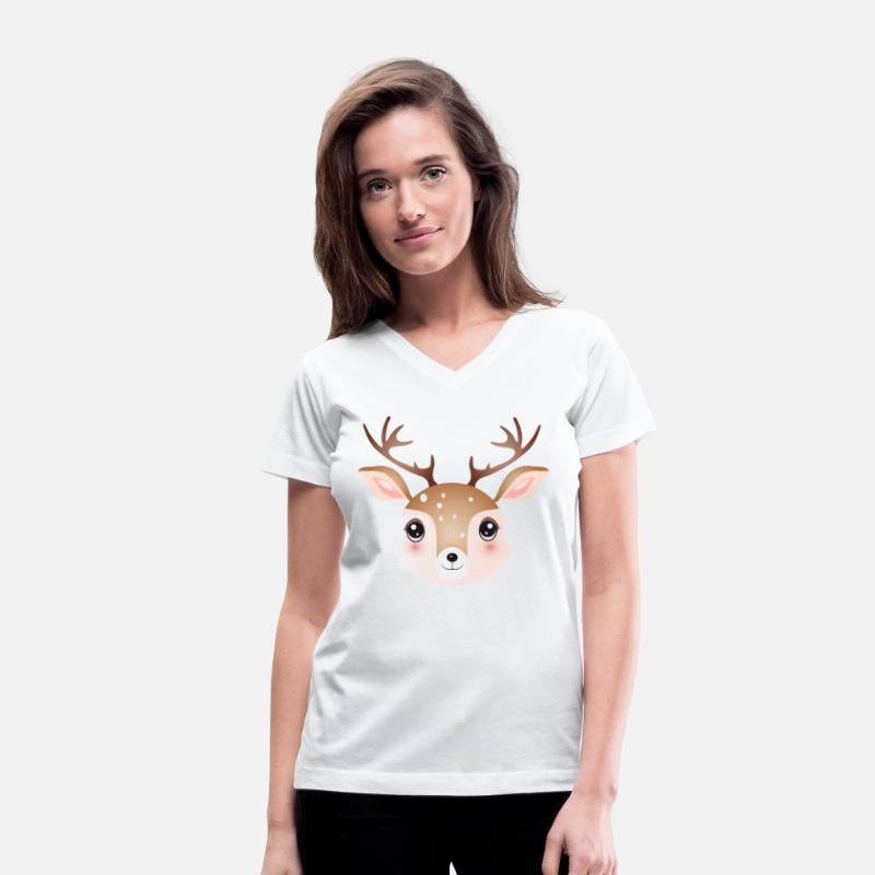 cute deer head in sweet comic style
