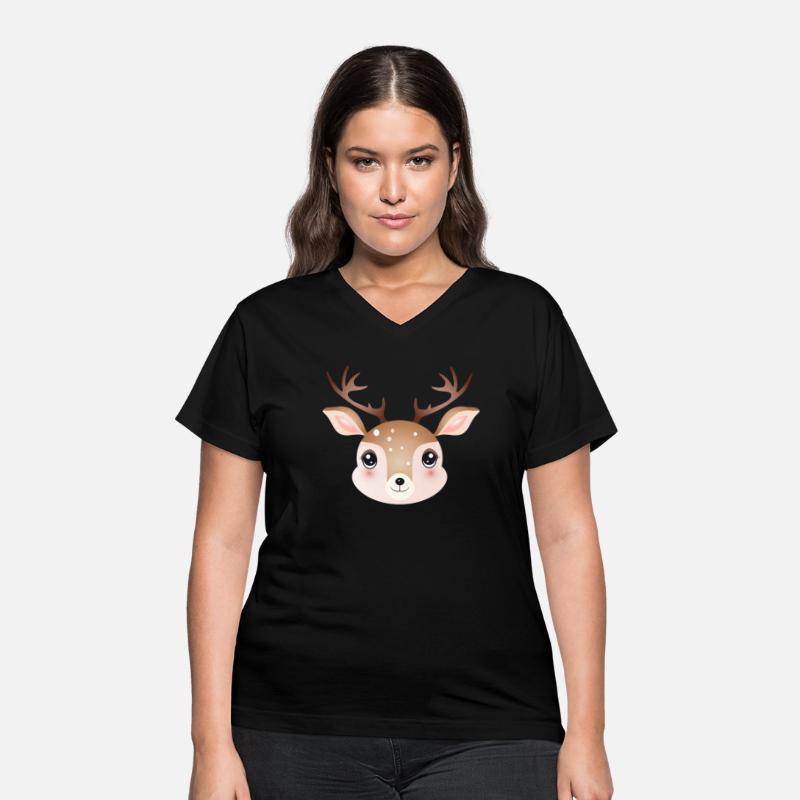 cute deer head in sweet comic style