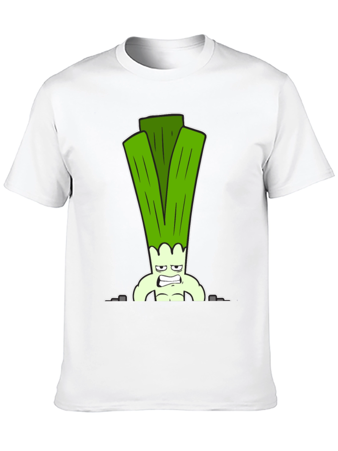 Funny Muscular Leek Graphic T-Shirt
