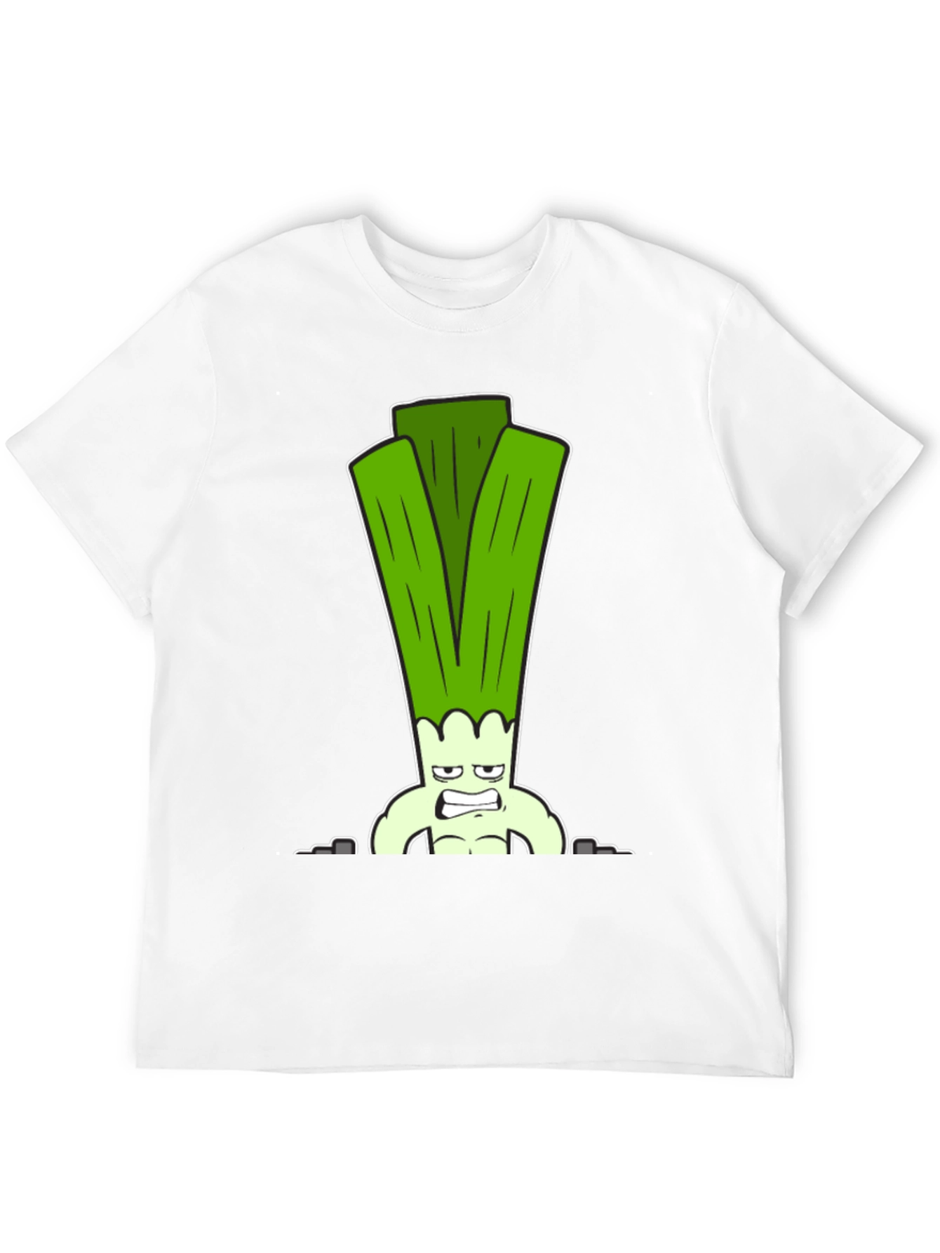 Funny Muscular Leek Graphic T-Shirt