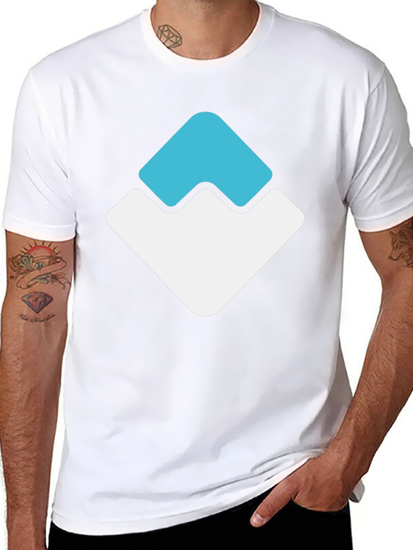 Modern Graphic Tee - Geometric Peak Design