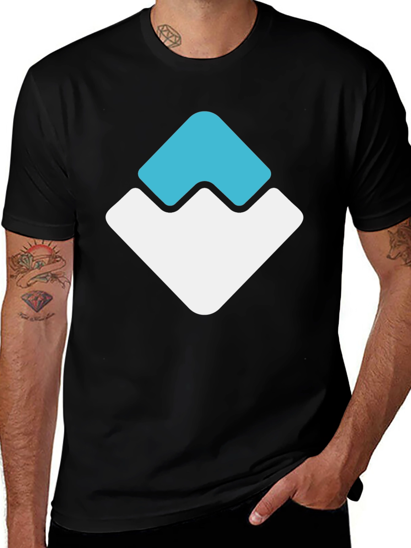 Modern Graphic Tee - Geometric Peak Design