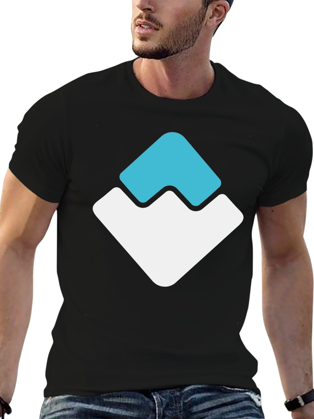 Modern Graphic Tee - Geometric Peak Design