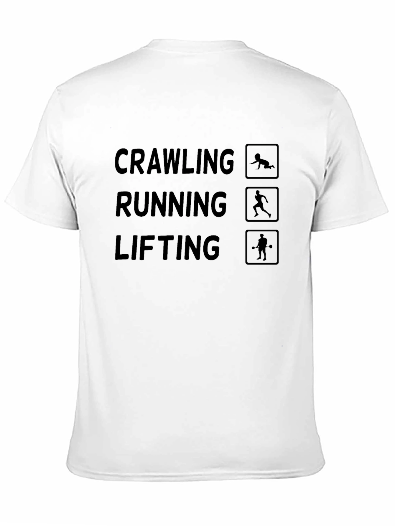 Crawling Running Lifting Graphic Tee - Black