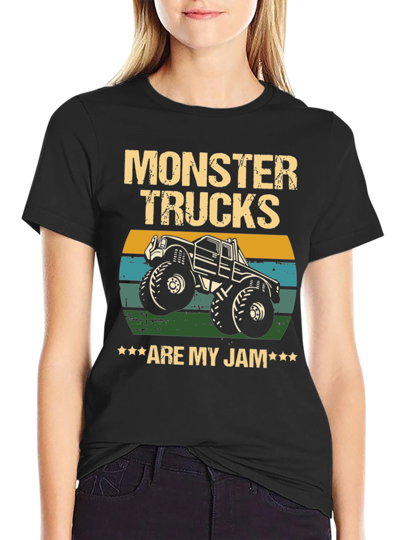 Monster Trucks Are My Jam Black T-Shirt