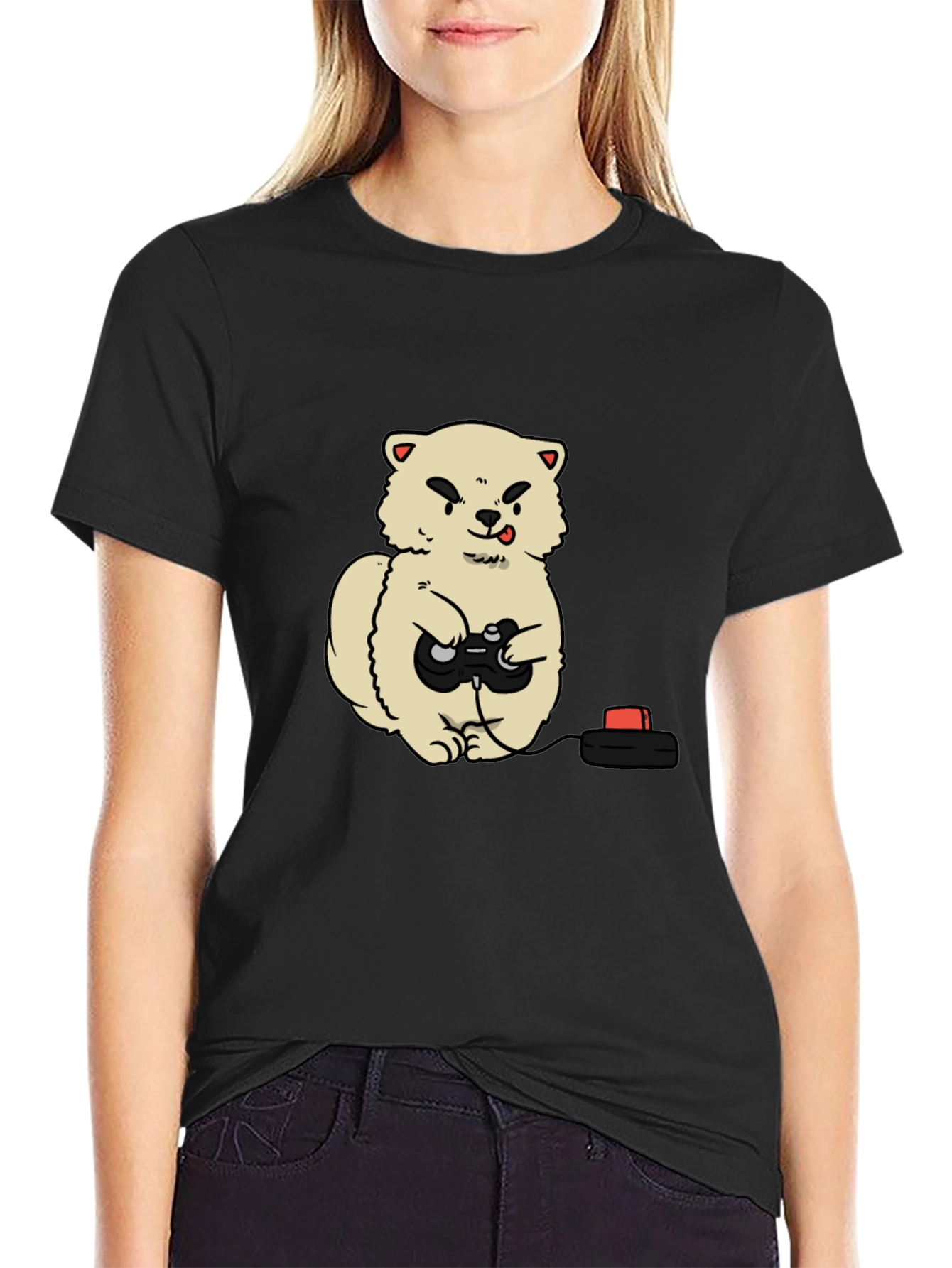 Gamer Dog Black T-Shirt
