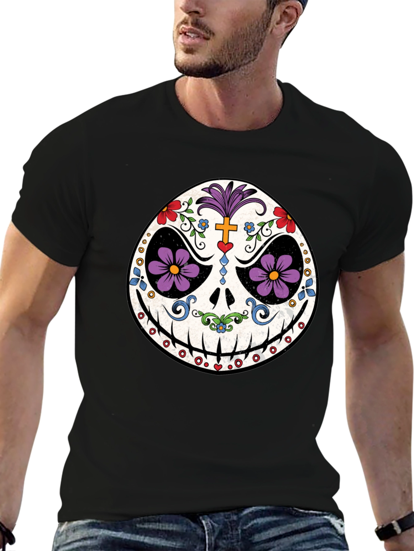 Day of the Dead Skull Graphic Tee