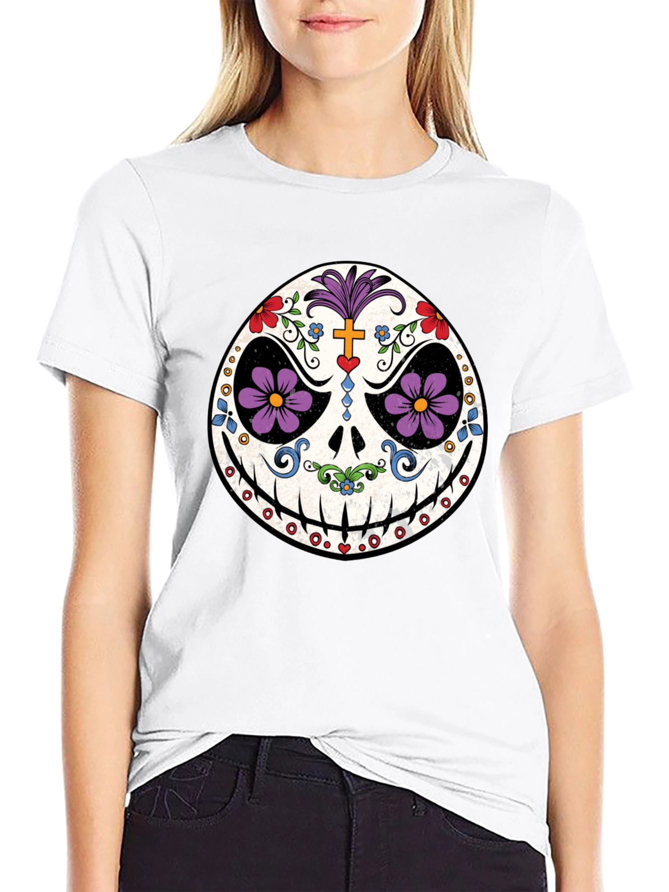 Day of the Dead Skull Graphic Tee