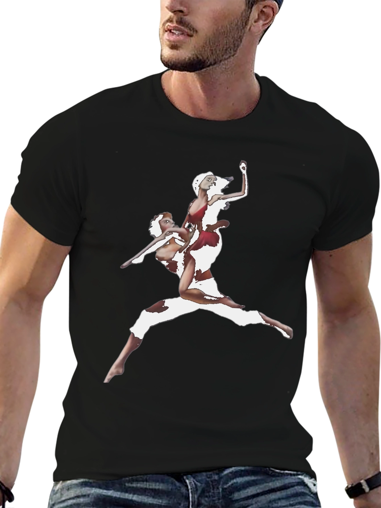 Artistic Print Black T-Shirt