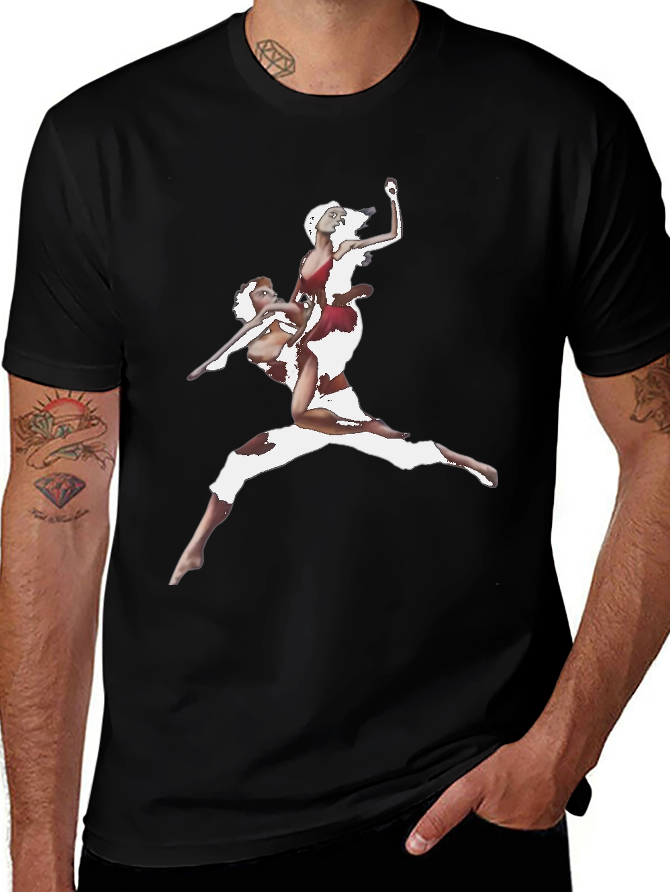 Artistic Print Black T-Shirt
