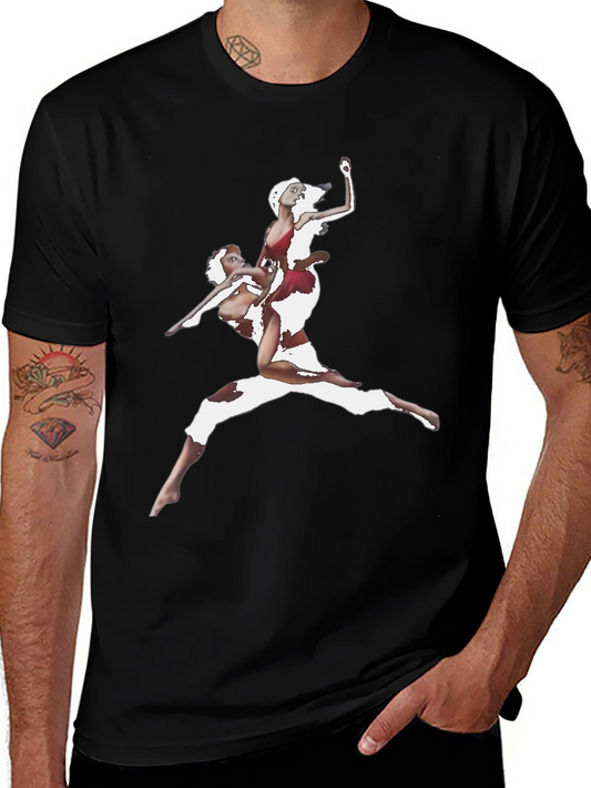 Artistic Print Black T-Shirt