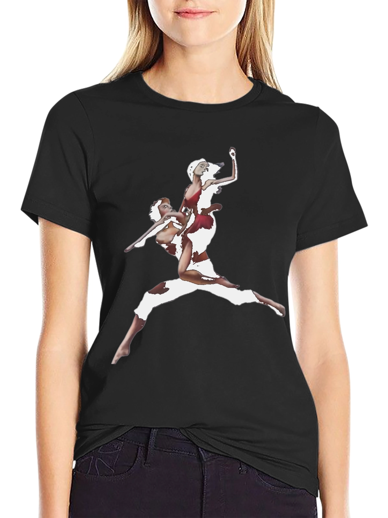 Artistic Print Black T-Shirt