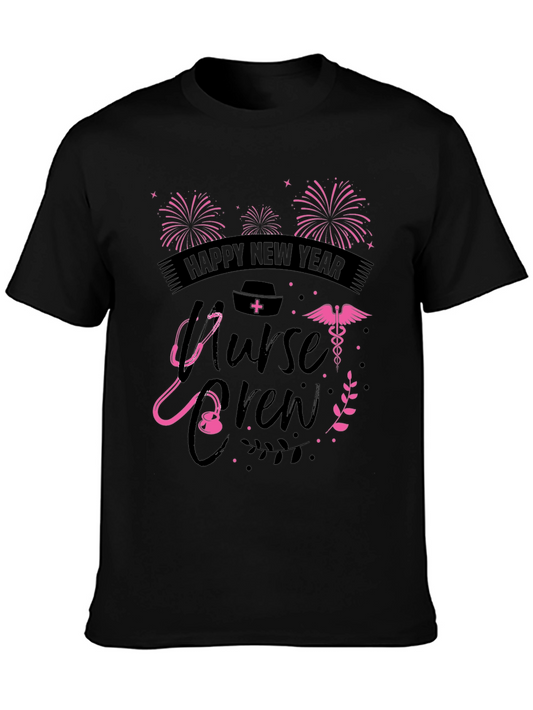 Happy New Year Nurse Crew Black T-Shirt