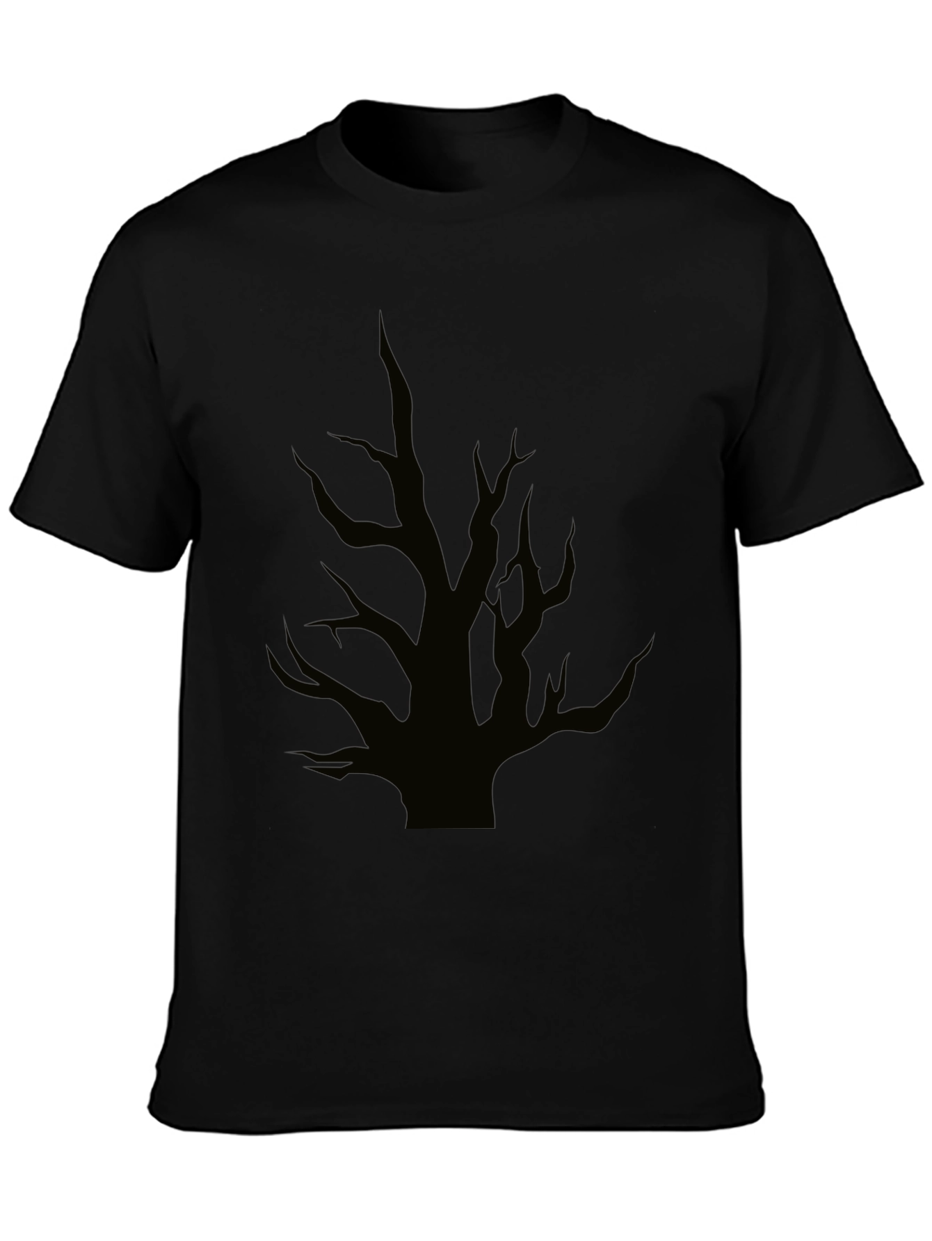 Mens Black Halloween Tree Graphic Tee