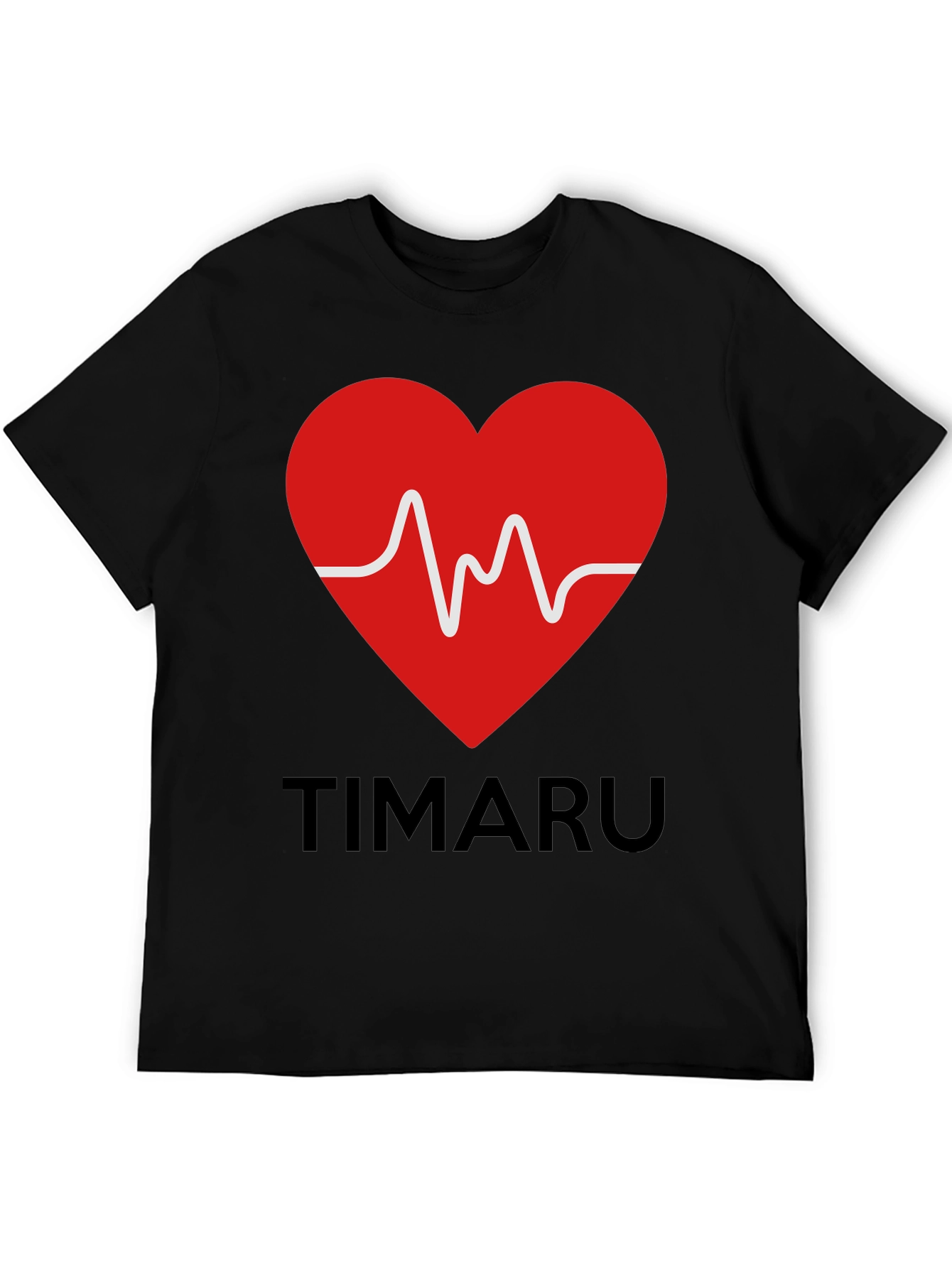 Timaru Heartbeat Graphic T-Shirt - Black