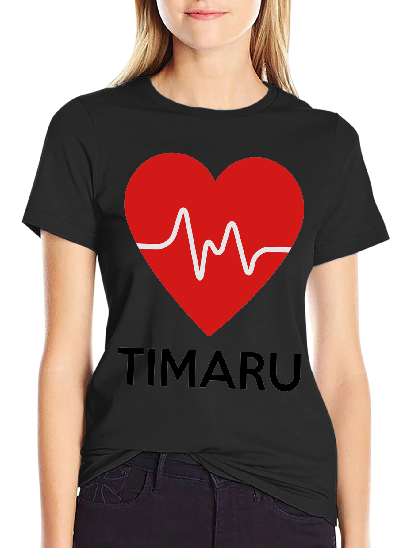Timaru Heartbeat Graphic T-Shirt - Black