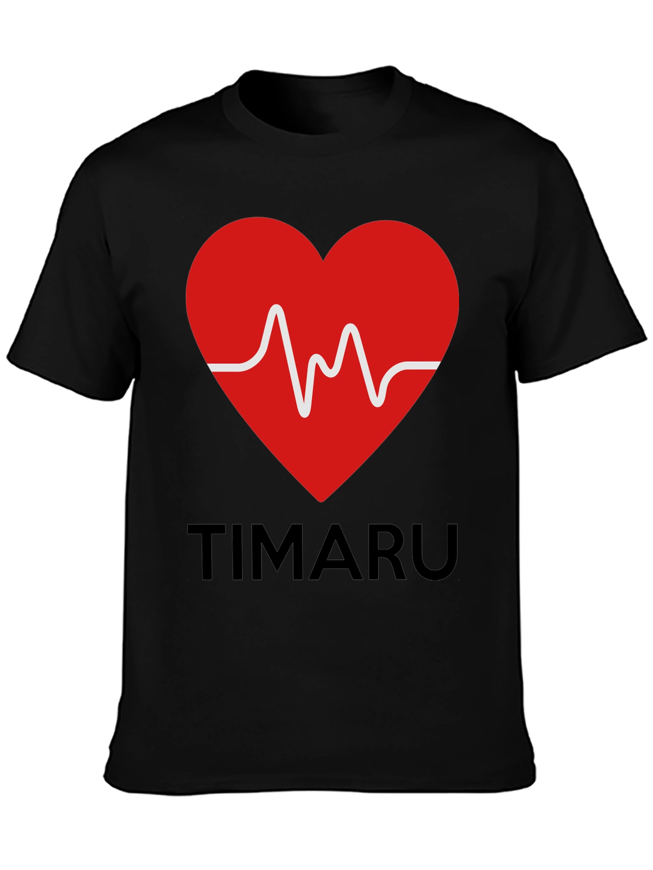 Timaru Heartbeat Graphic T-Shirt - Black