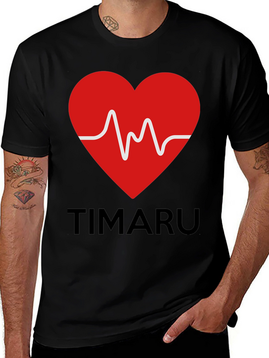 Timaru Heartbeat Graphic T-Shirt - Black