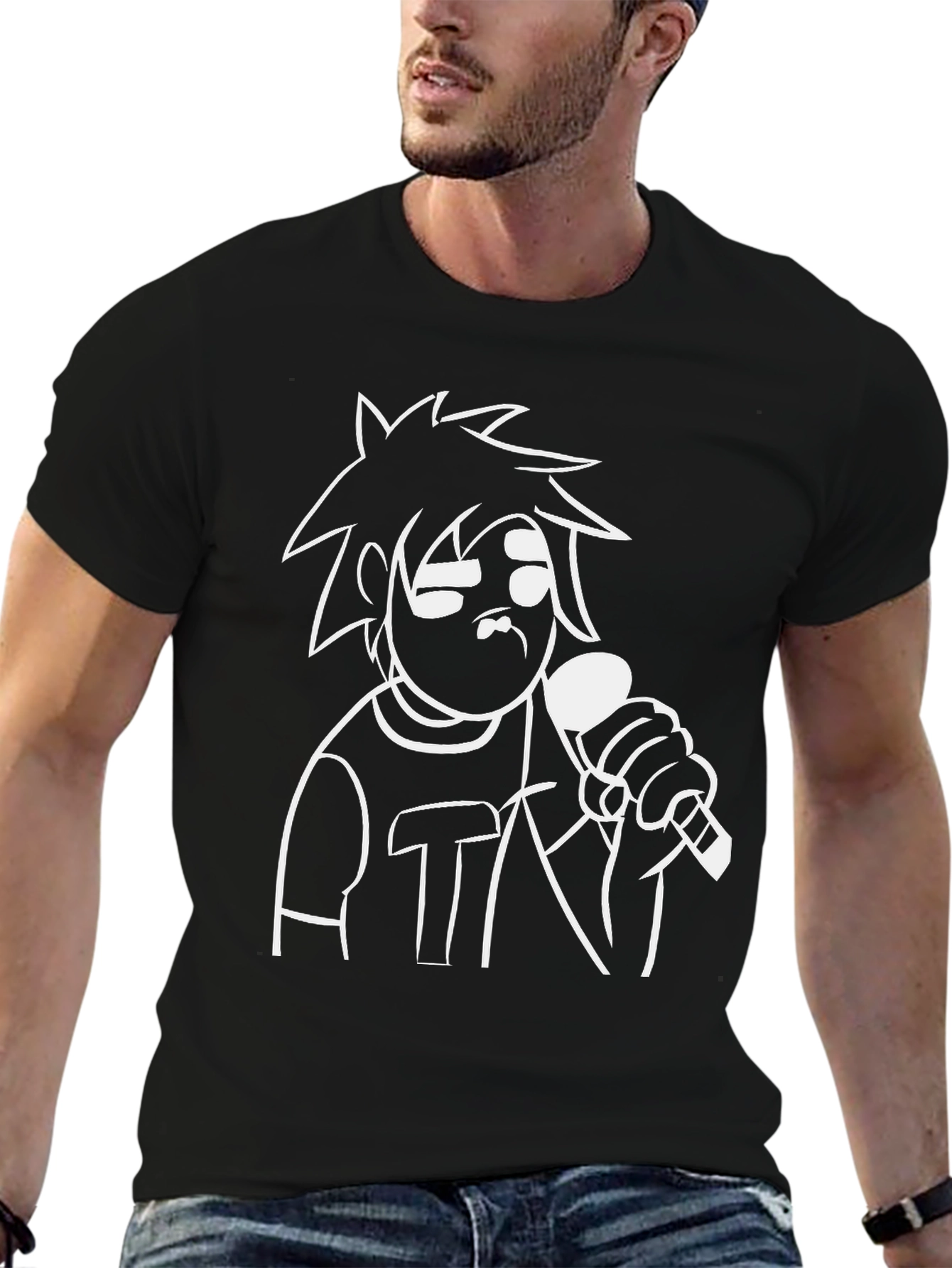 Cartoon Graphic Black T-Shirt