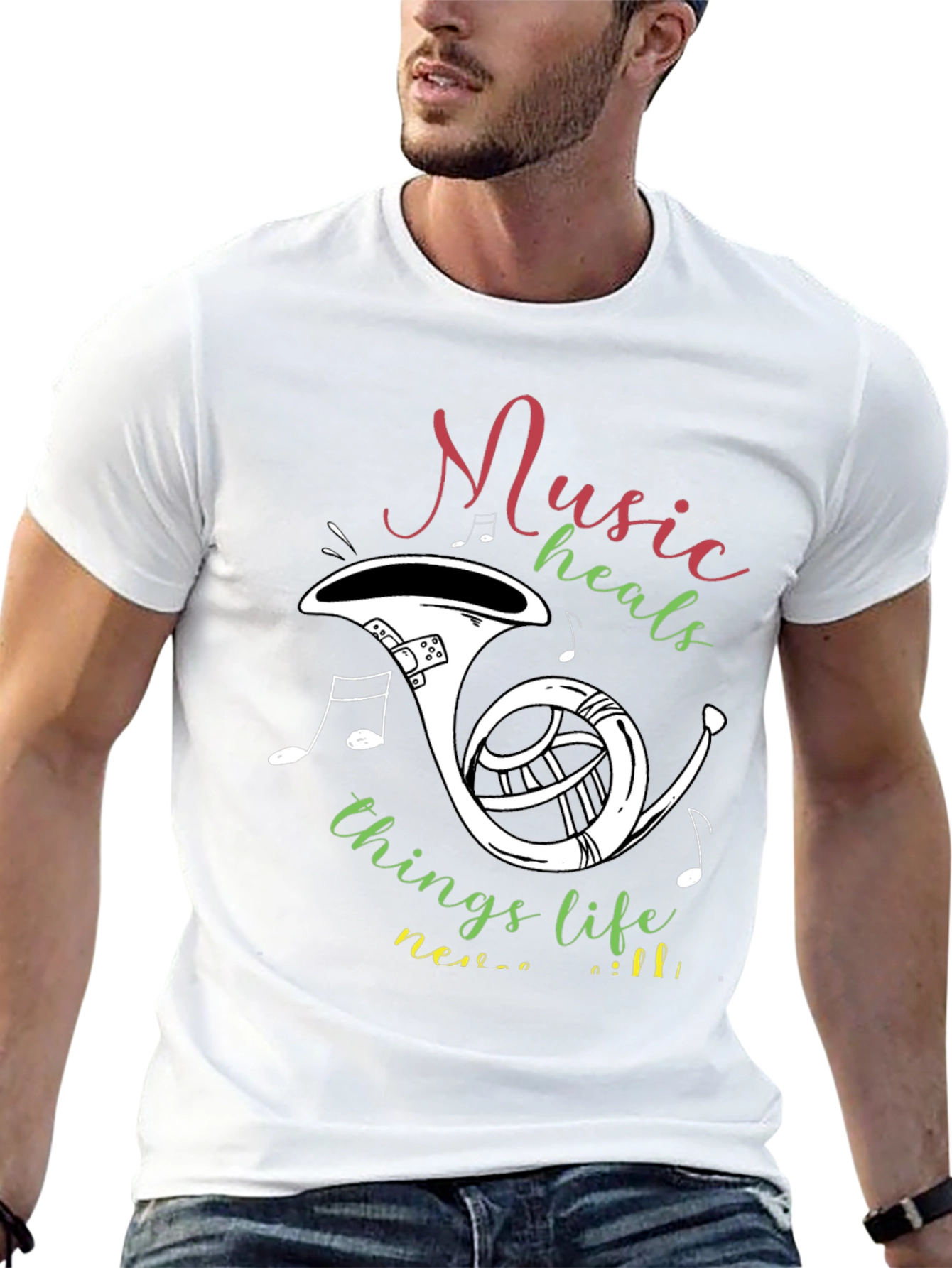 Music Heals T-Shirt - Musical Instrument Graphic Tee