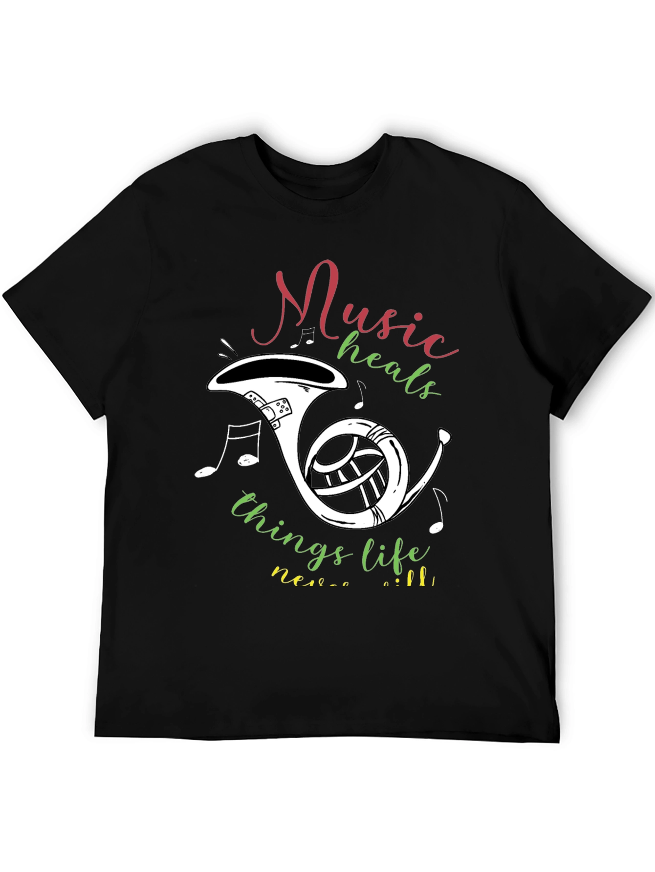 Music Heals T-Shirt - Musical Instrument Graphic Tee
