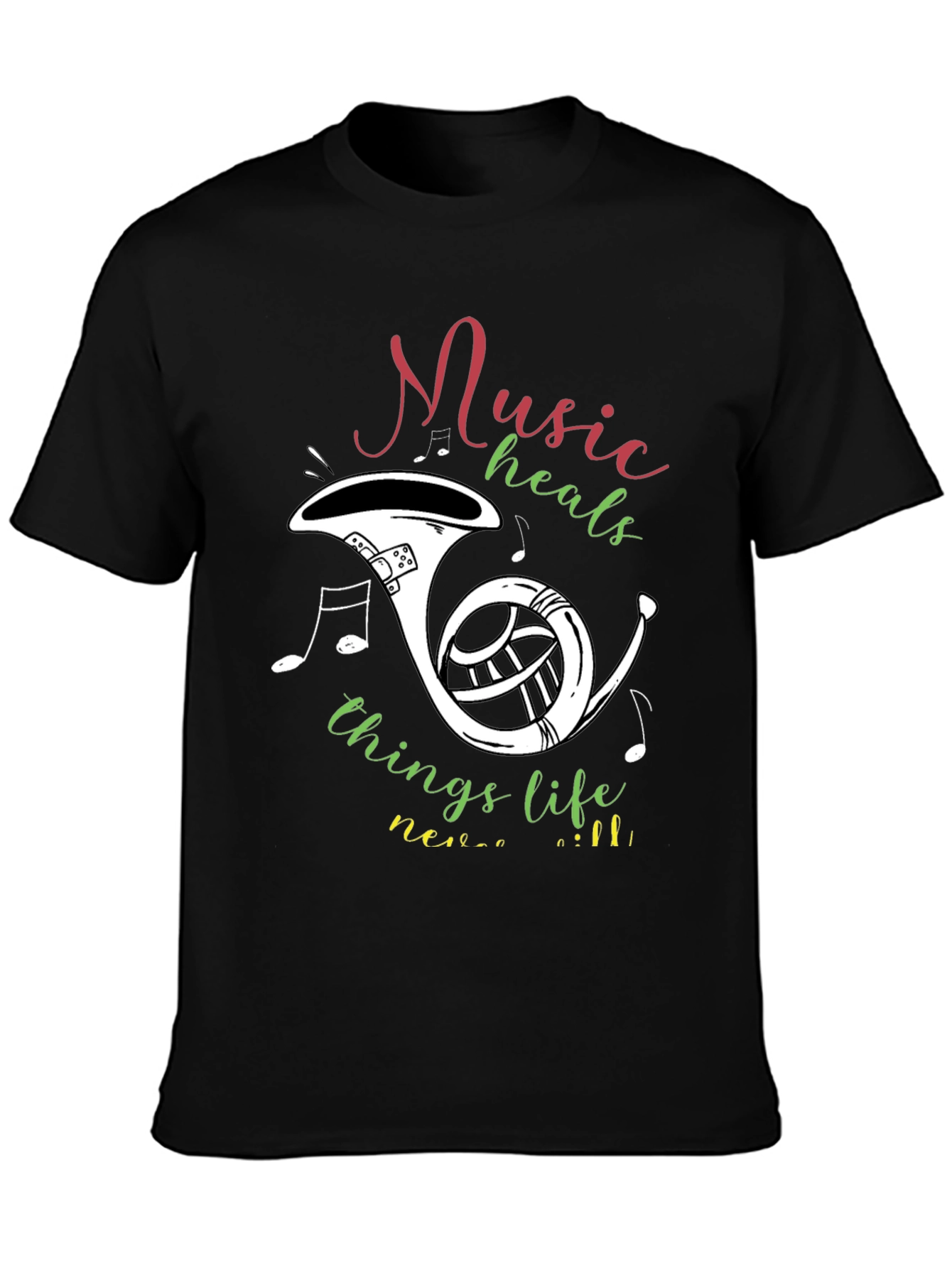 Music Heals T-Shirt - Musical Instrument Graphic Tee