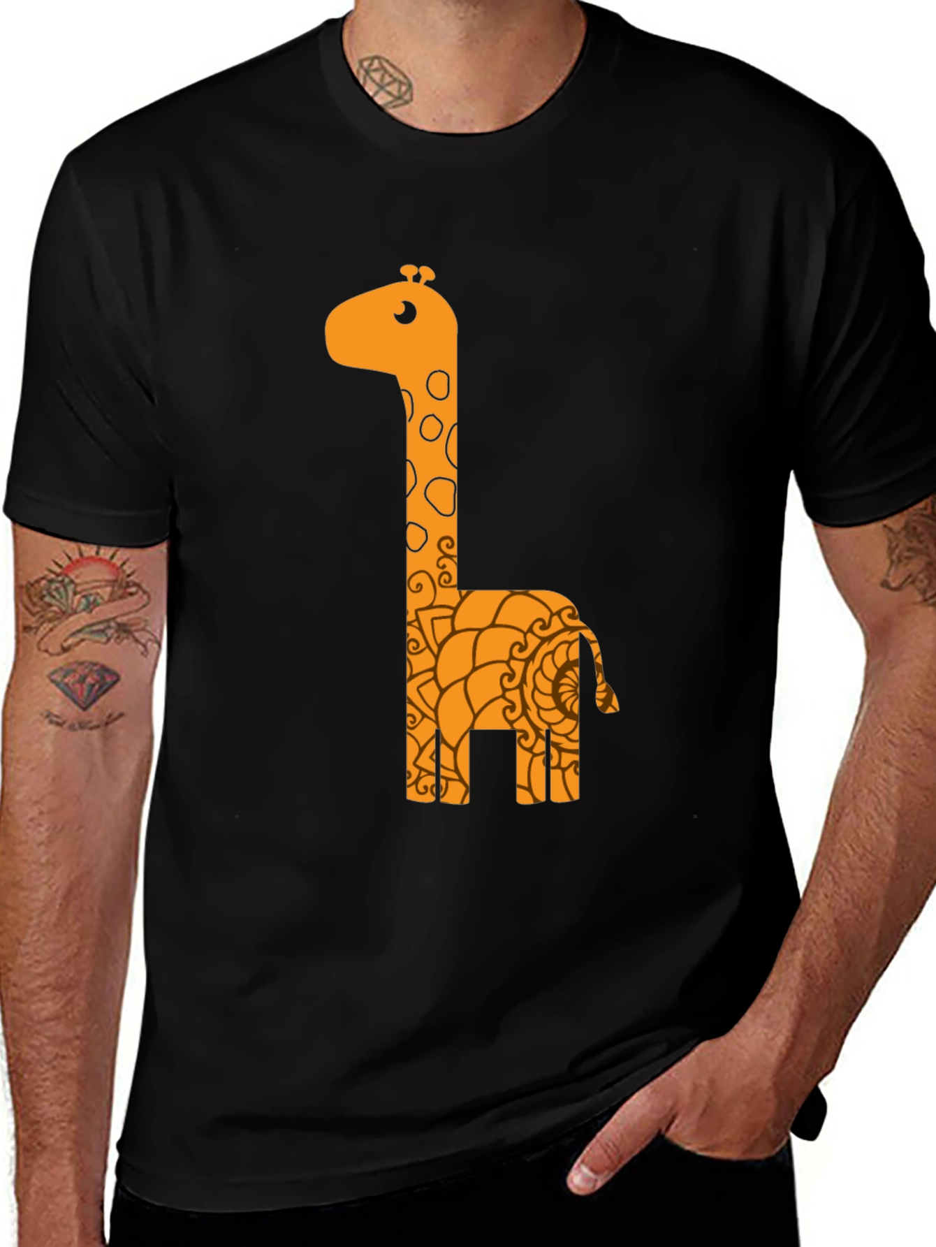 Fun Giraffe Graphic Tee - Unisex Black T-Shirt