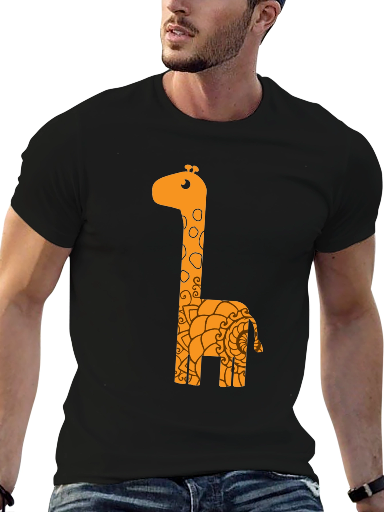 Fun Giraffe Graphic Tee - Unisex Black T-Shirt