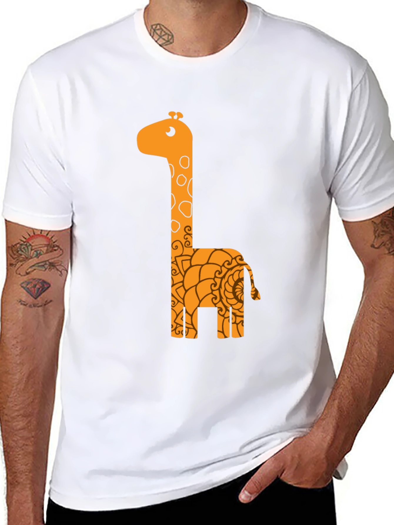 Fun Giraffe Graphic Tee - Unisex Black T-Shirt