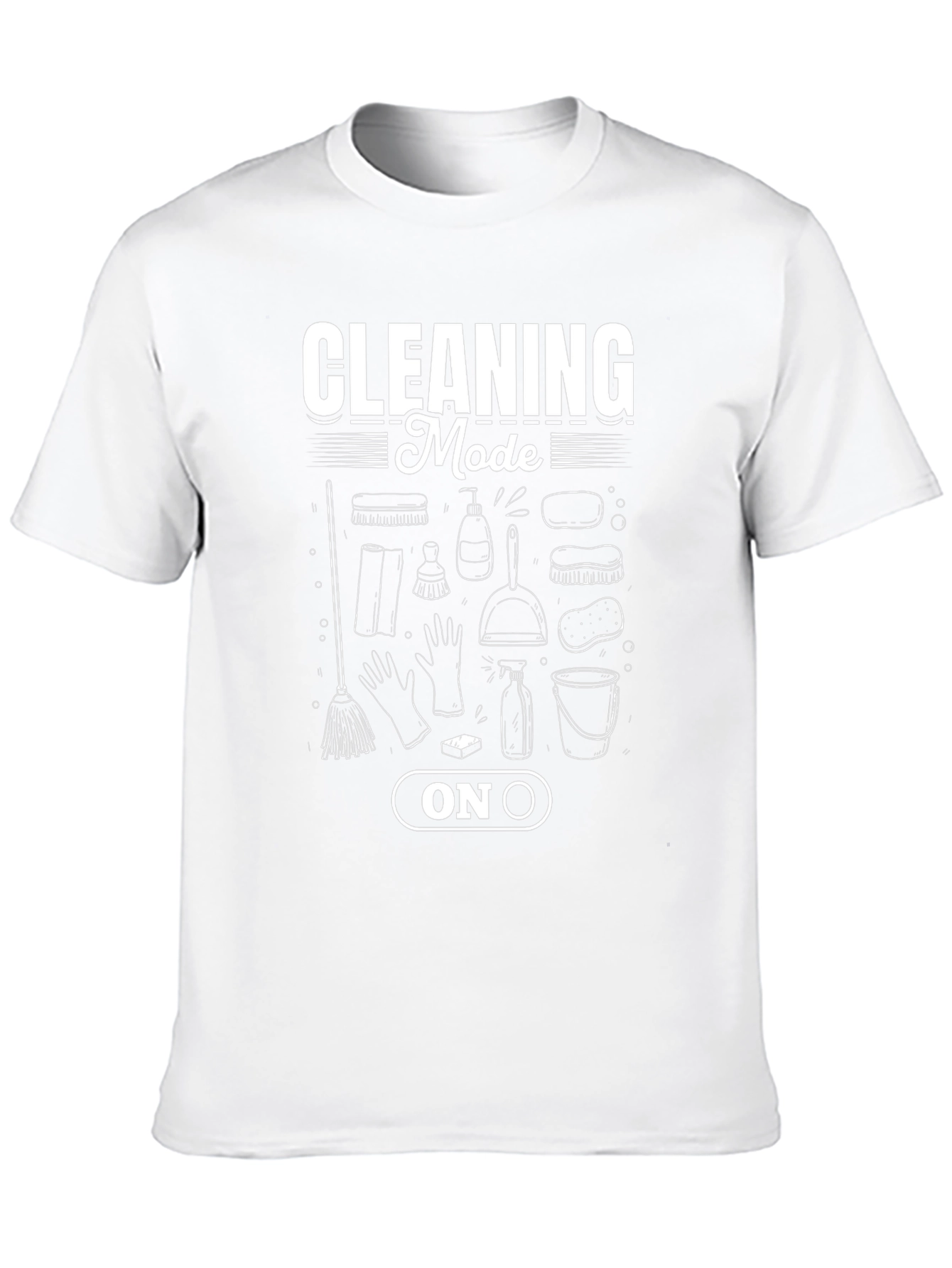 Cleaning Mode On T-Shirt - Black Graphic Tee