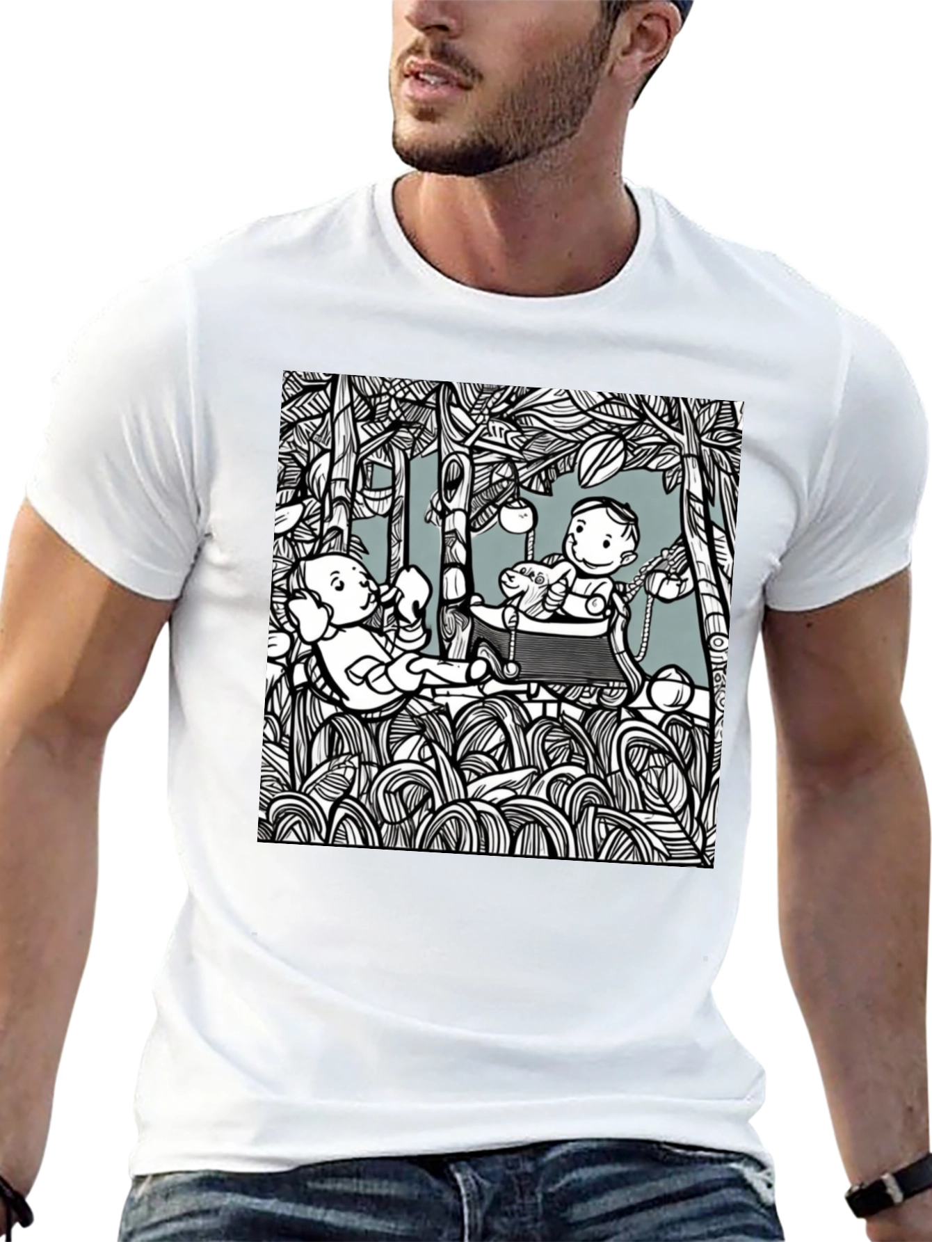 Unique Graphic Tee: Playful Scene