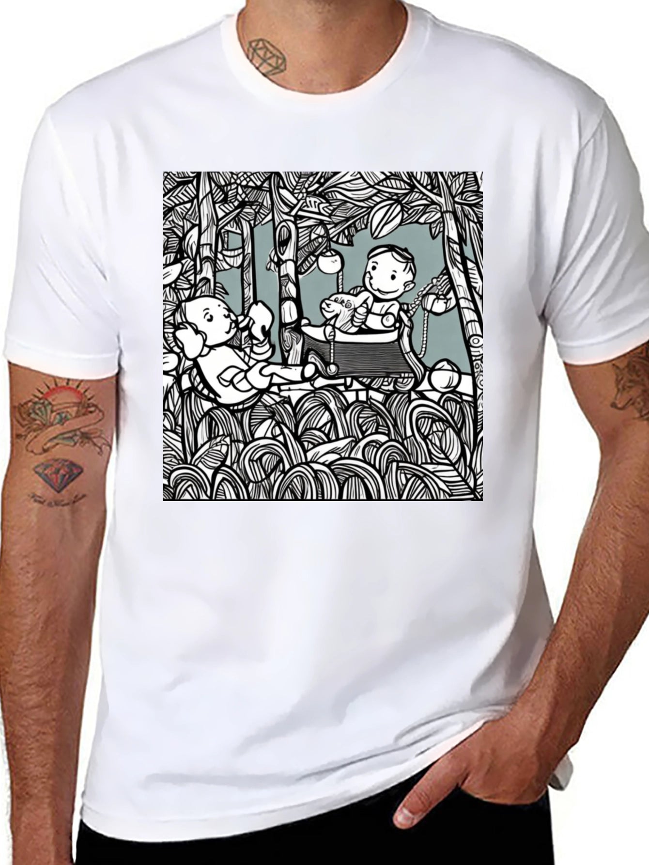 Unique Graphic Tee: Playful Scene