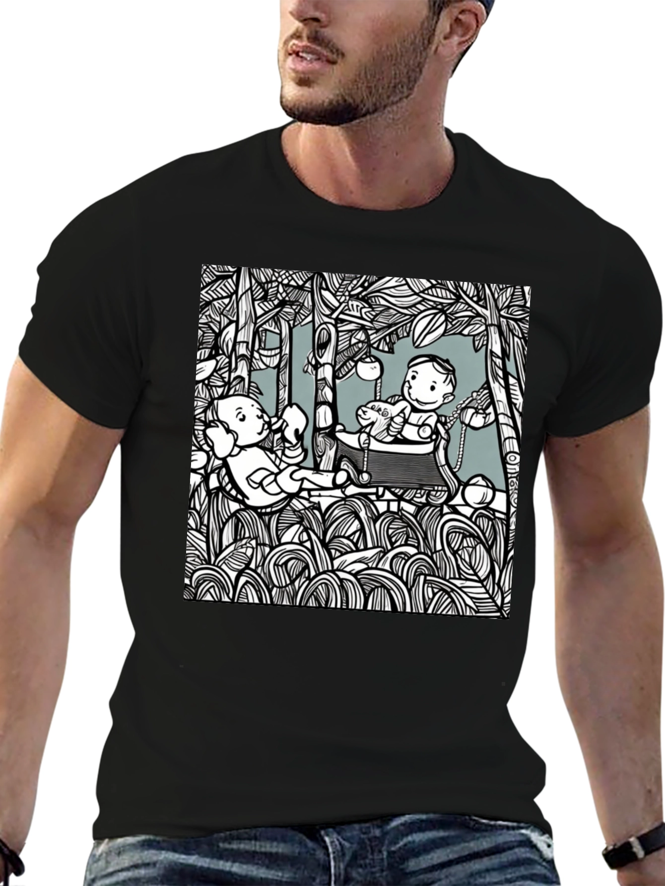 Unique Graphic Tee: Playful Scene