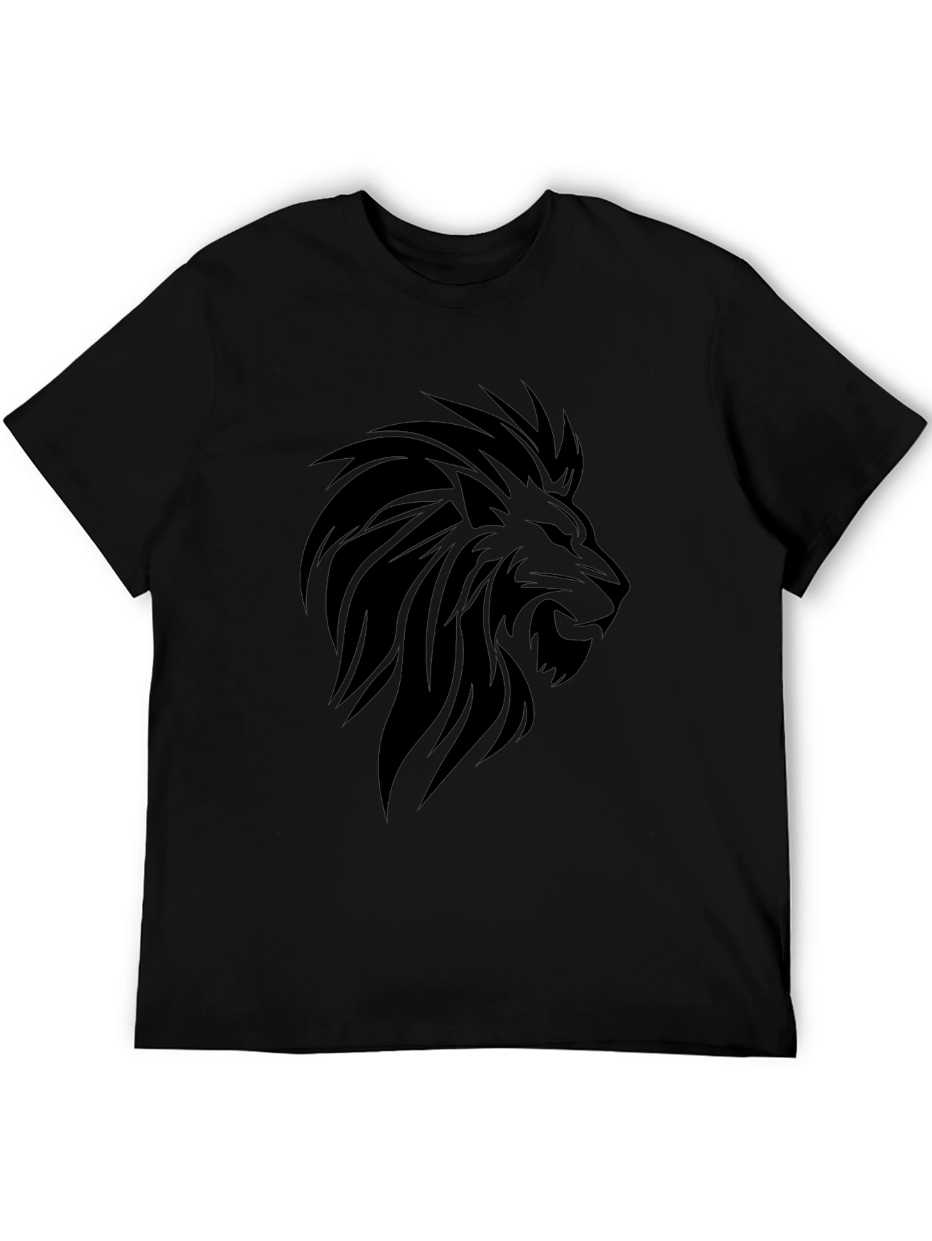 Lion Head Graphic Tee - Mens Black T-Shirt