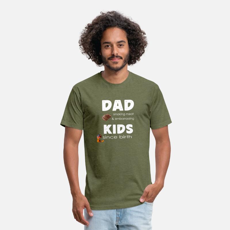 dad smoking meat and embaracing kids since birth