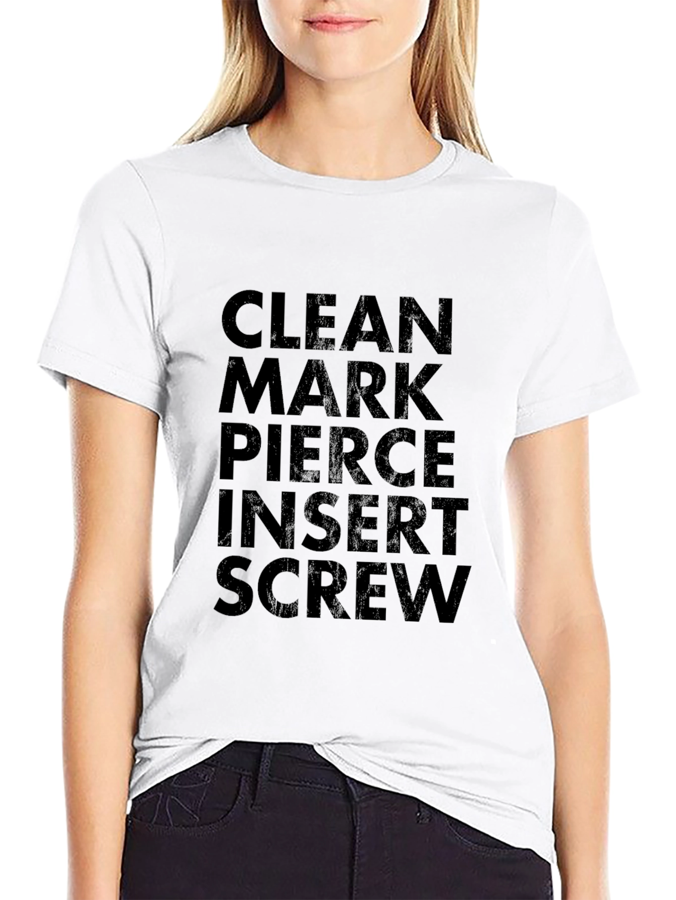 Clean Mark Pierce Insert Screw - Black T-Shirt