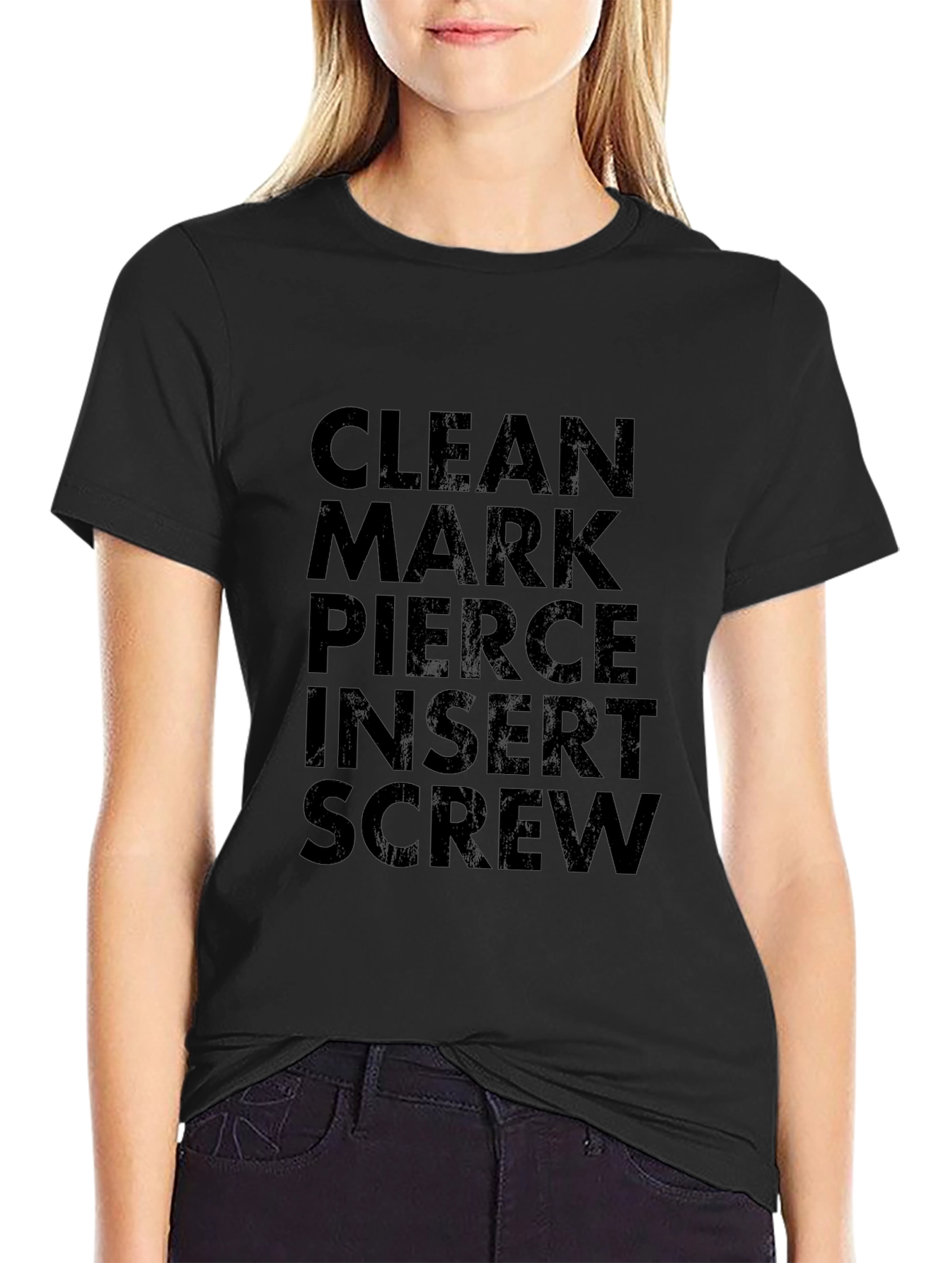 Clean Mark Pierce Insert Screw - Black T-Shirt
