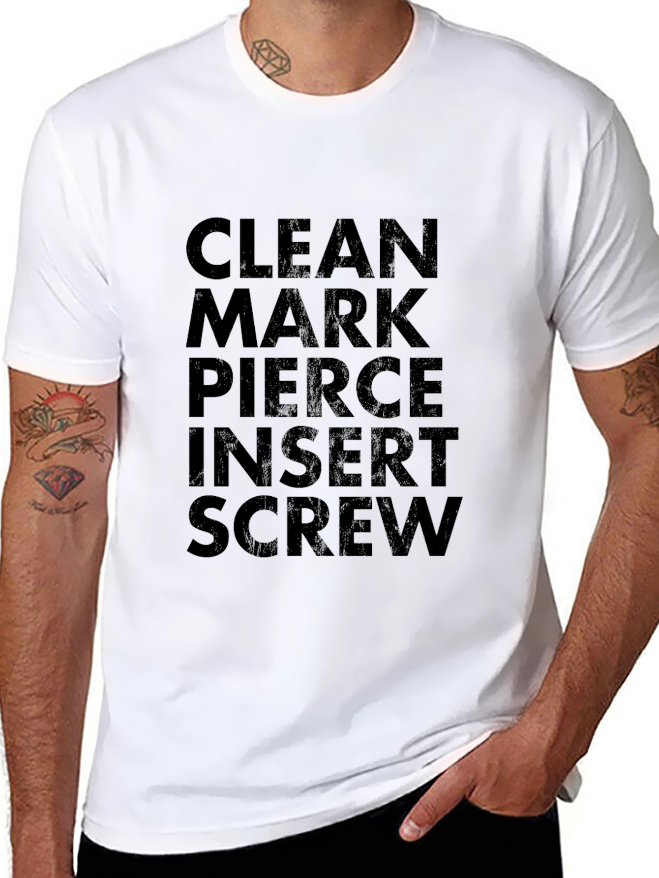 Clean Mark Pierce Insert Screw - Black T-Shirt