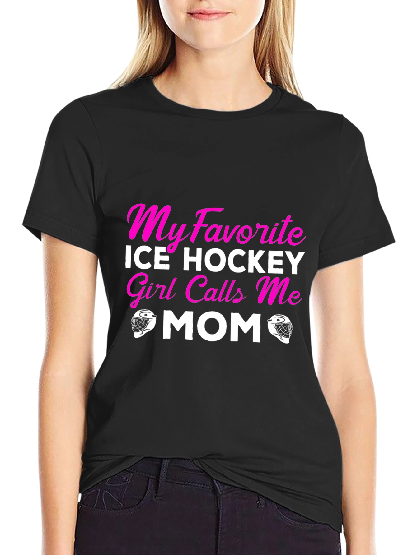 Ice Hockey Girl Mom T-Shirt