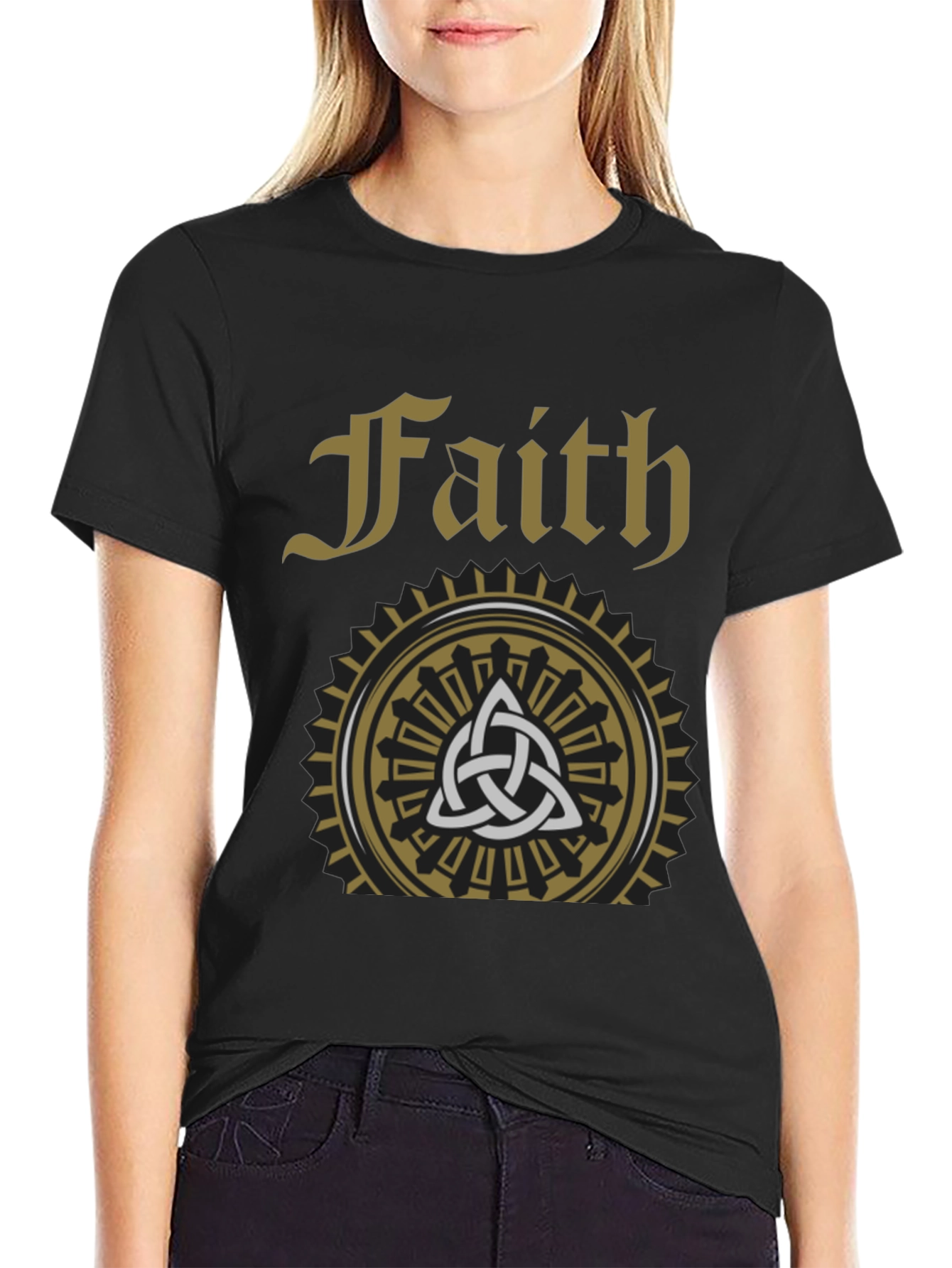 Faith Celtic Knot Graphic T-Shirt - Stylish Religious Tee