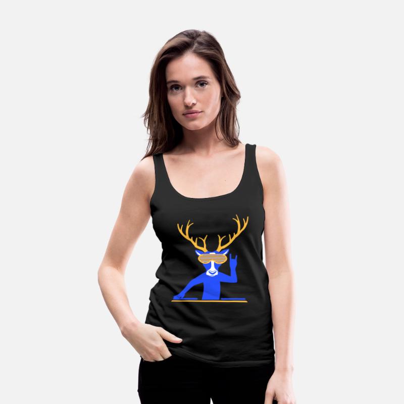 DJ Stag Antlers Sunglasses Mixing Console Music
