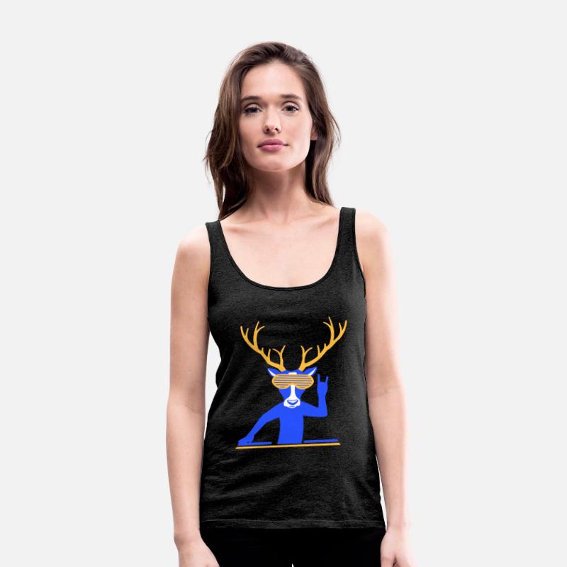 DJ Stag Antlers Sunglasses Mixing Console Music