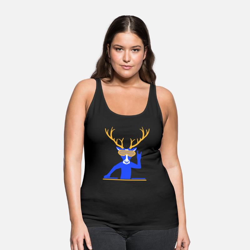 DJ Stag Antlers Sunglasses Mixing Console Music